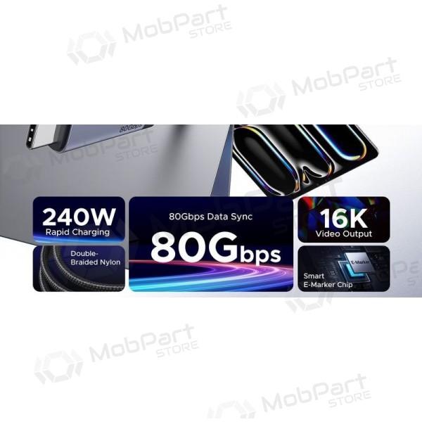 USB-C cable Ugreen L706 USB-C to USB-C 1 m 240 W black