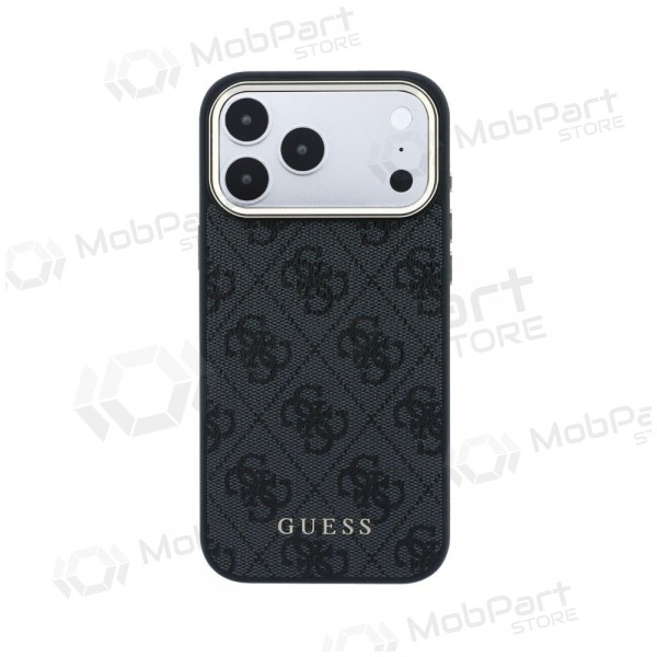 Apple iPhone 18 Pro case - Guess PU Leather 4G Gold Frame MagSafe (black)