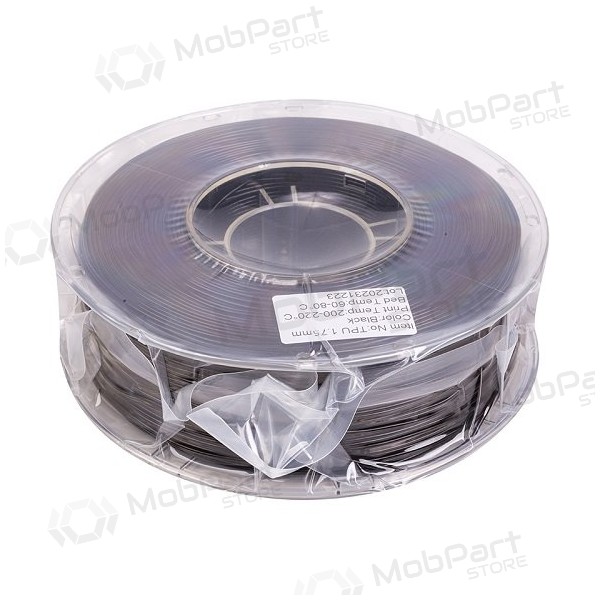 3D spausdinimo plastikas TPU, 1.75mm, 1kg, black 3D spausdinimo plastikas TPU, 1.75mm, 1kg, black