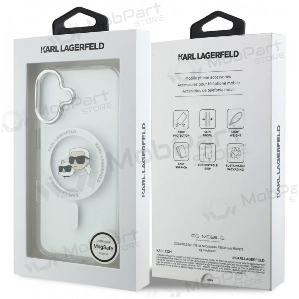Apple iPhone 17 case - Karl Lagerfeld IML K&CH Heads Metal Frame MagSafe (clear)