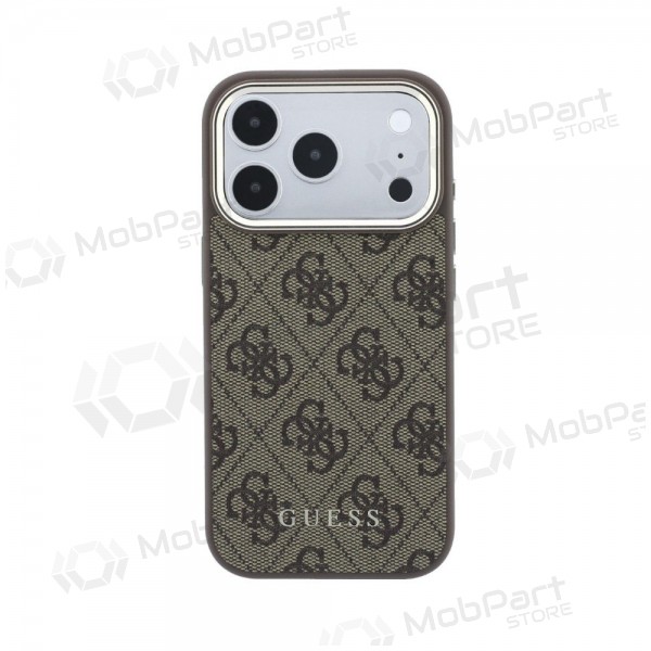 Apple iPhone 18 Pro case - Guess PU Leather 4G Gold Frame MagSafe (brown)