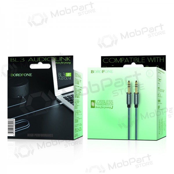Audio adapter 3,5mm į 3,5mm Borofone BL3 (grey) Audio adapter 3,5mm į 3,5mm Borofone BL3 (grey)