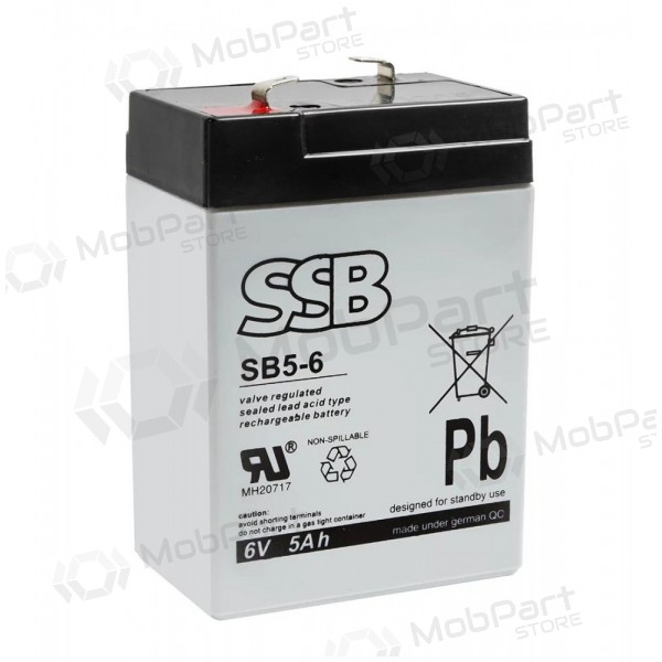 Battery (AGM) SSB SB (5Ah, 6V, F1, VRLA)
