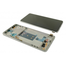 Ekranas Xiaomi 11T Pro 5G su lietimui jautriu stikliuku with frame Silver original (service pack)