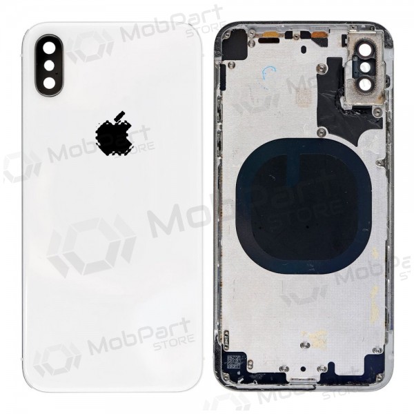 Apple iPhone X back / rear cover (silver) (used grade C, original)