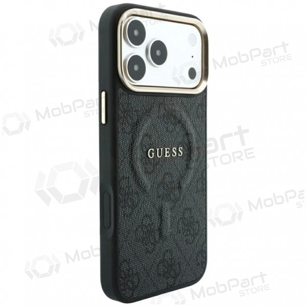 Apple iPhone 18 Pro Max case - Guess PU Leather 4G Gold Frame Embossed MagSafe (black)