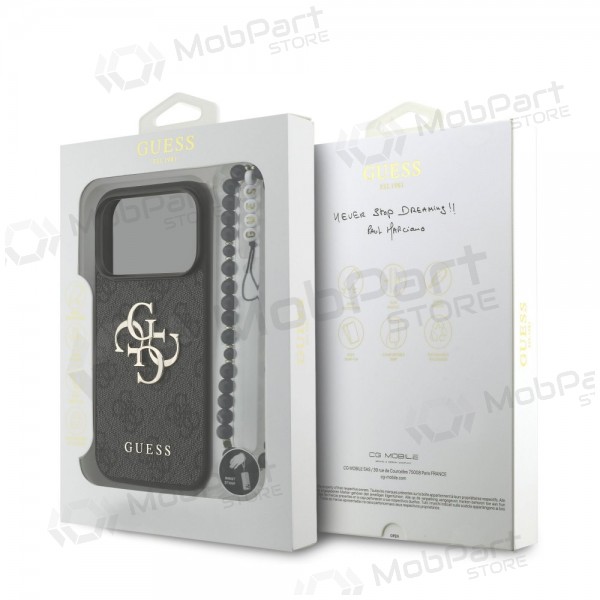 Apple iPhone 17 Pro case - Guess PU 4G Metal Logo Strap (black)