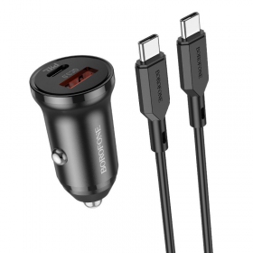 Charger automobilinis Borofone BZ18A USB-A/Type-C PD20W+QC3.0 + Type-C (black)