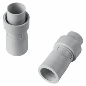 Straight connector Elettrocanali EC74216 (D16, grey (RAL7035), for corrugated conduit, halogen-free)