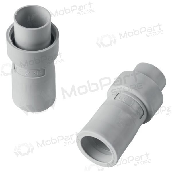 Straight connector Elettrocanali EC74216 (D16, grey (RAL7035), for corrugated conduit, halogen-free)