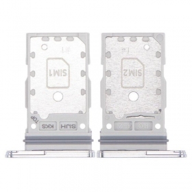 Samsung Galaxy S22 Ultra Dual SIM card holder (white) (original)