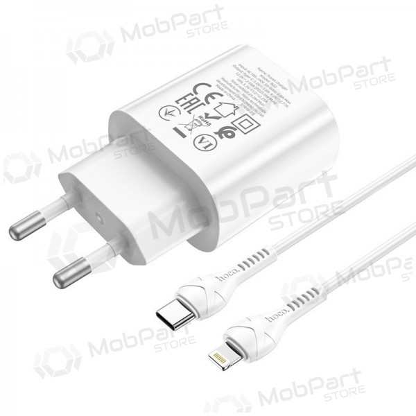 Phone charger Hoco N22 25 W USB-C with Lightning cable 1 m white