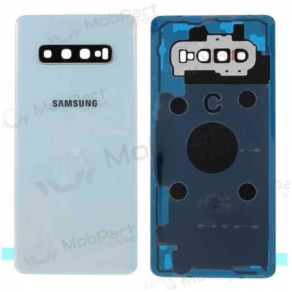 Samsung G975 Galaxy S10 Plus back / rear cover white (Prism White) (used grade C, original) Samsung G975 Galaxy S10 Plus back / rear cover white (Prism White) (used grade C, original)
