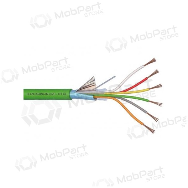 ELAN halogen-free, shielded security cable 6x0.22 (green)