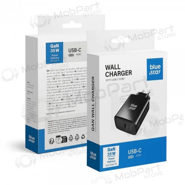 Phone charger Blue Star 35 W USB-C black
