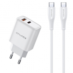 Phone charger Awei PD81C-EU 22.5 W USB-C + USB-A with USB-C cable 1 m