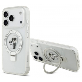 Apple iPhone 17 Pro Max case - Karl Lagerfeld Ringstand Karl and Choupette MagSafe (clear)