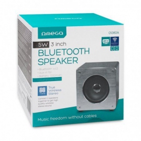 Bluetooth portable speaker OMEGA WOODEN OG60A (MicroSD, headset / handsfree, AUX,FM) (grey)