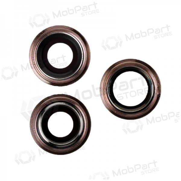 Apple iPhone 11 Pro / 11 Pro Max camera glass / lens (3pcs) (gold) (with frame)