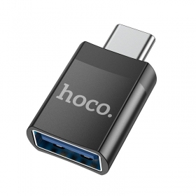 USB-C adapter hoco ua17 USB-C to USB-A black.