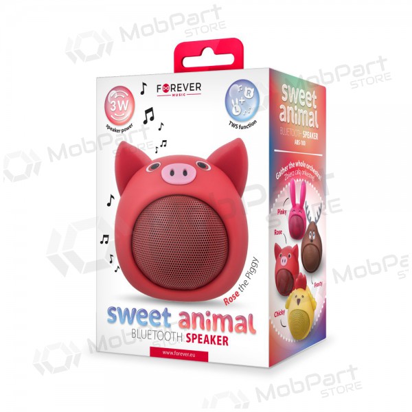 Bluetooth nešiojamas top speaker Forever Sweet Animal Pig Rose ABS-100