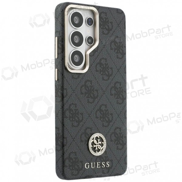 Samsung Galaxy S26 Ultra case - Guess PU Leather 4G Strass Logo Gold Frame Magnetic (black)