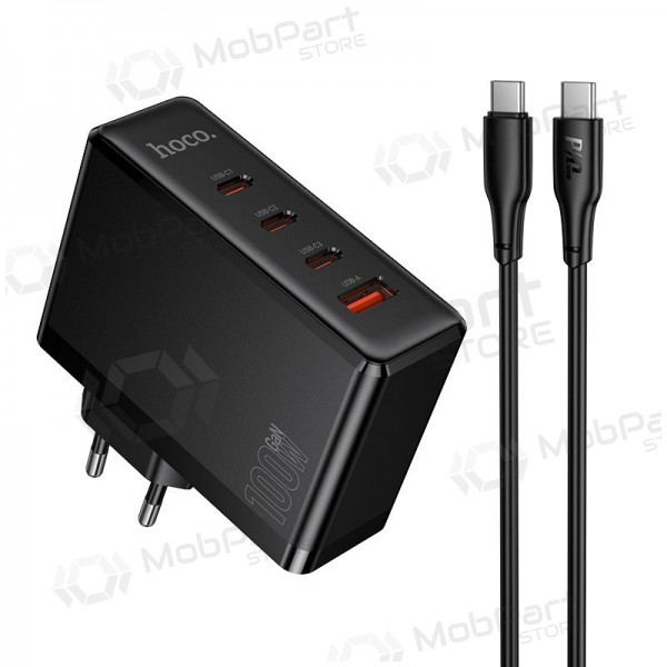 Network charger Hoco N85 100 W 3x USB-C + USB-A with USB-C cable 2 m black