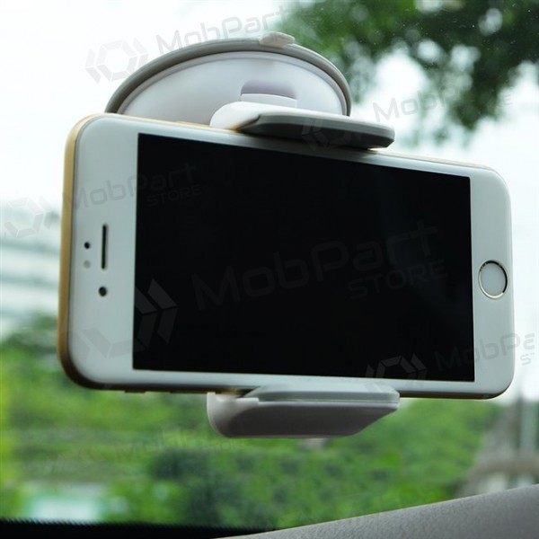 Automobilinis Universal telefono laikiklis Hoco CA5, tvirtinamas prie lango, trumpa-standi kojelė white
