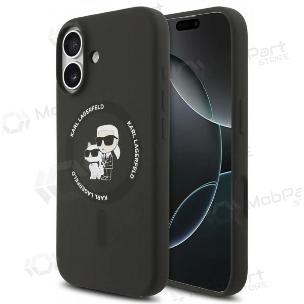 Apple iPhone 17 case -Karl Lagerfeld Liquid Silicone Karl and Choupette MagSafe- (black)