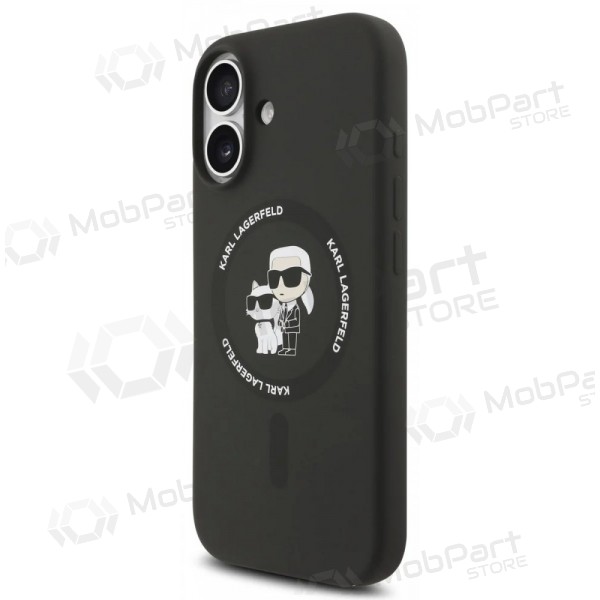 Apple iPhone 17 case -Karl Lagerfeld Liquid Silicone Karl and Choupette MagSafe- (black)