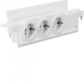 Plug socket Hager VZ00UP (3-way, rotatable, for VOLTA enclosures)