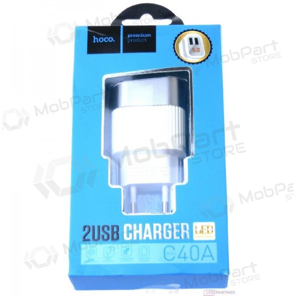 Charger FastCharge HOCO C40A Speedmaster Dual USB (5V 2.4A) (white)