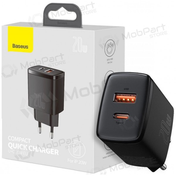 Charger Baseus USB + Type-C 20W CCXJ-B01 (black)