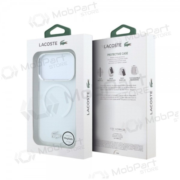 Apple iPhone 18 Pro case - Lacoste IML Frosted Petit Pique Metal Logo MagSafe (transparent)