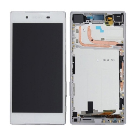 Sony E6603 / E6653 Xperia Z5 screen (white) (with frame) (used grade B, original)