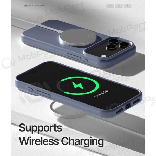 Case Mercury Pure Magsafe Silicon Case Apple iPhone 17 levandos grey