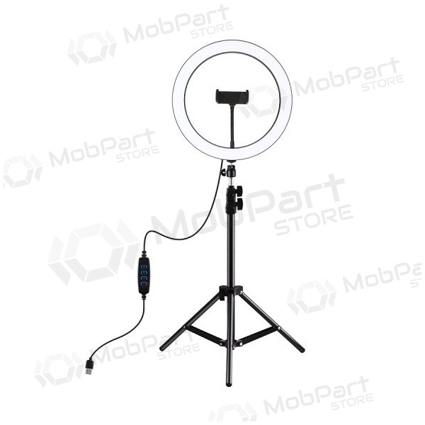 LED žiedinė lamp 30cm, su trikoju stovu iki 1.1m and telefono laikikliu, USB LED žiedinė lamp 30cm, su trikoju stovu iki 1.1m and telefono laikikliu, USB