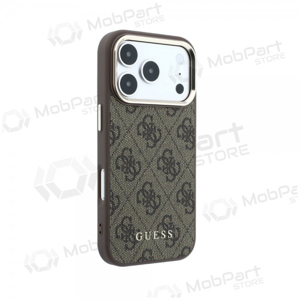 Apple iPhone 18 Pro Max case - Guess PU Leather 4G Gold Frame MagSafe (brown)