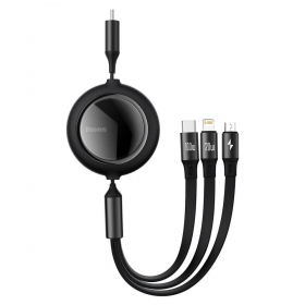 USB cable Baseus Bright Mirror Type-C - microUSB+Lightning+Type-C 100W 1.2m (black) CAMLC-AMJ01