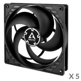 ARCTIC P14 korpuso ventiliatoriai, 3-pin, 140mm, juodi, 5 pcs.