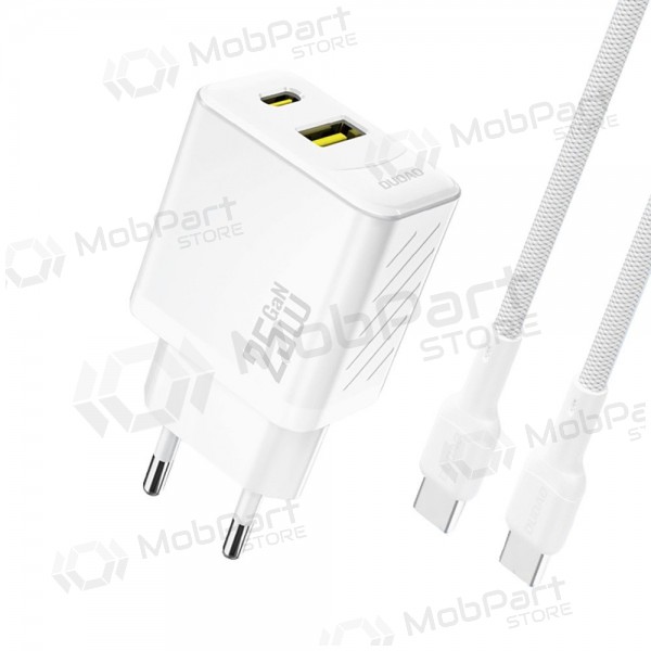 Phone charger Dudao A26TC 25 W GaN USB-C + USB-A with USB-C cable 1 m white
