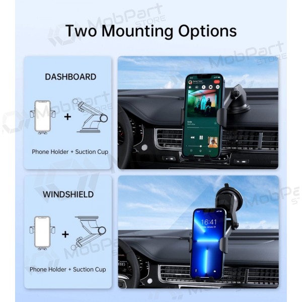 Automobilinis laikiklis-charger Choetech T203-F 15W Gravity Car Charger Holder black