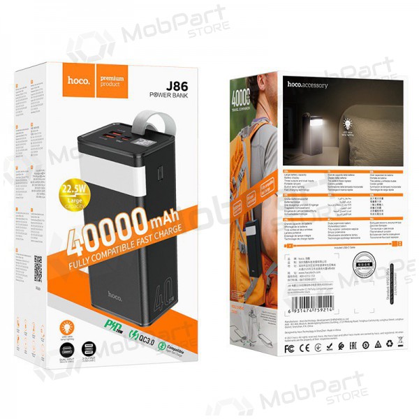 Portable charger / power bank Power Bank Hoco J86 22.5W Quick Charge 3.0 40000mAh black