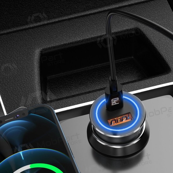 Dudao R4Max 55 W USB-C + USB-A gray car phone charger