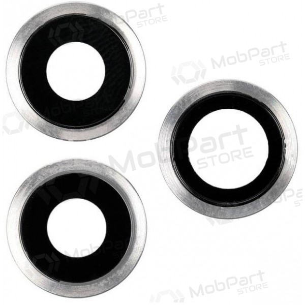 Apple iPhone 11 Pro / 11 Pro Max camera glass / lens (3pcs) (silver) (with frame)