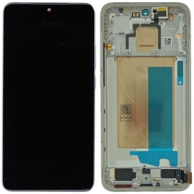 Ekranas Xiaomi Poco F7 5Gwith lietimui jautriu stikliuku and rėmeliu Silver White original (service pack)