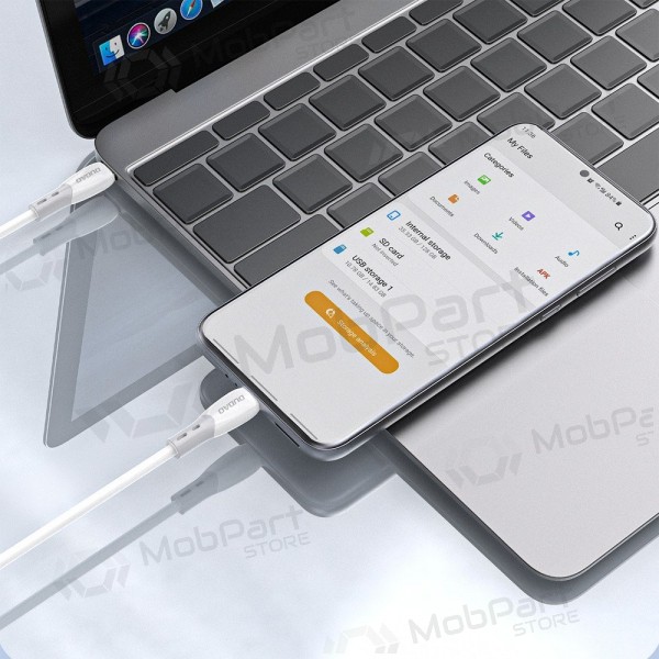 USB-C cable Dudao L25SC USB-C to USB-C 2 m 60 W white