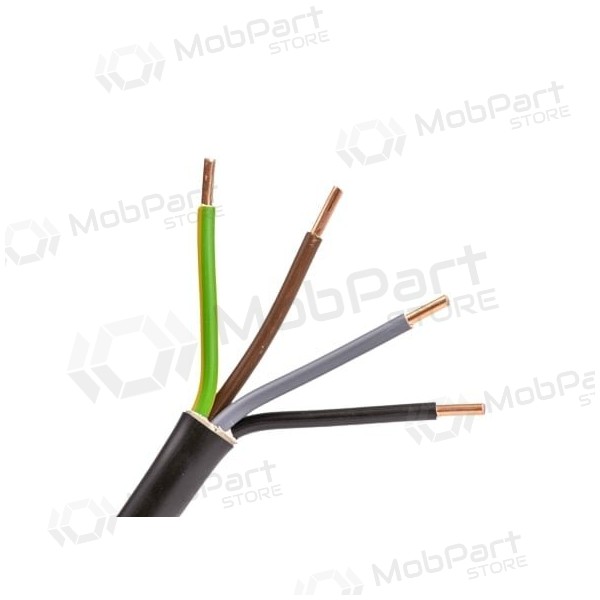 Lietkabelis CYKY 4x1.5 mm2 black power cable (450/750V)
