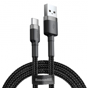 Baseus Cafule USB-C Cable 2m 2A (Grey-Black) CATKLF-CG1