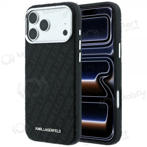 Apple iPhone 18 Pro case - Karl Lagerfeld PU Grained Allover Semi Wrap MagSafe (black)